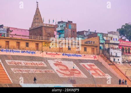 Stadtbild von Ganges, Varanasi, Uttar Pradesh, Indien Stockfoto