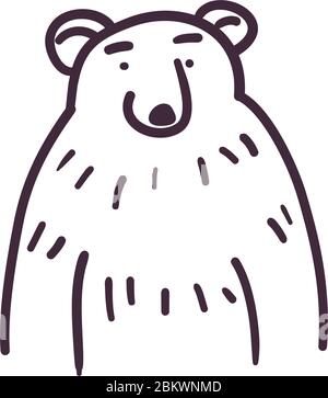 Eisbär Cartoon Linie Stil Icon Design, Tierzoo und Leben Thema Vektor-Illustration Stock Vektor