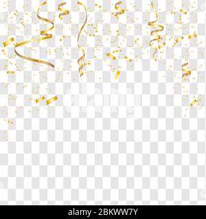 Golden Konfetti isoliert. Konfetti platzen. Festliche Vektorgrafik Stockfoto