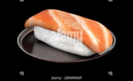 Die 3d-Rendering von Sushi Rollen japanische Lebensmittel in Gericht Stockfoto