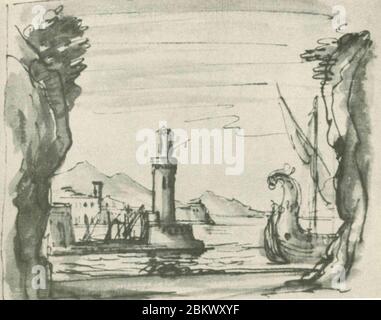 Ifigenia in Aulide - Akt I (poss. Von Domenico Scarlatti) Bühnenbild von Filippo Juvarra. Stockfoto