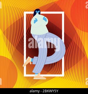 Frau zu Fuß und Tanz mit Stil Vektor Illustration Design Stock Vektor