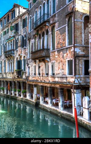 Leerer Venedig-Kanal Stockfoto