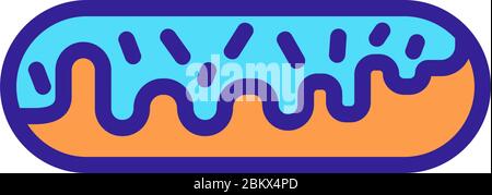 Kokosnuss-Icing Donut Seitenansicht Symbol Vektor Umriss Illustration Stock Vektor