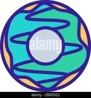 Kokosnuss-Icing Donut Seitenansicht Symbol Vektor Umriss Illustration Stock Vektor