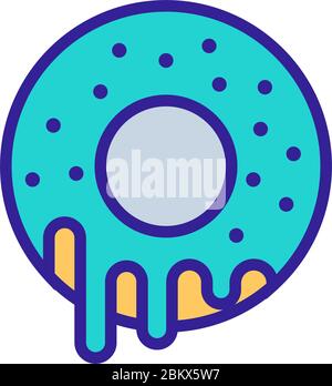 Drei Donuts Stapel Symbol Vektor Umriss Illustration Stock Vektor