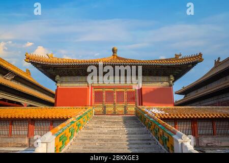 Peking, China - Jan 9 2020: Jiaotaidian (Hall of Union) ist einer der 3 wichtigsten Paläste in der Verbotenen Stadt inneren Gericht, zwischen Palast von H befindet Stockfoto