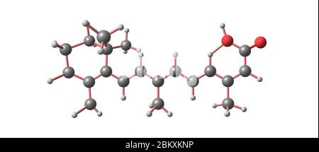 Isotretinoin oder 13-cis-Retinosäure ist ein Medikament, das hauptsächlich zur Behandlung schwerer Akne verwendet wird. Es wird auch verwendet, um bestimmte Hautkrebs zu verhindern. 3d-Illust Stockfoto