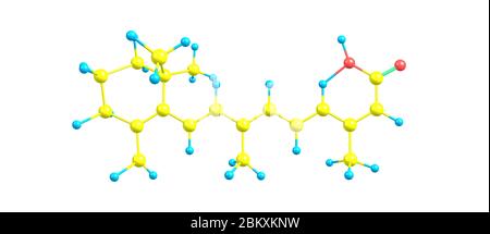 Isotretinoin oder 13-cis-Retinosäure ist ein Medikament, das hauptsächlich zur Behandlung schwerer Akne verwendet wird. Es wird auch verwendet, um bestimmte Hautkrebs zu verhindern. 3d-Illust Stockfoto