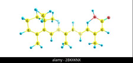 Isotretinoin oder 13-cis-Retinosäure ist ein Medikament, das hauptsächlich zur Behandlung schwerer Akne verwendet wird. Es wird auch verwendet, um bestimmte Hautkrebs zu verhindern. 3d-Illust Stockfoto