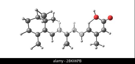 Isotretinoin oder 13-cis-Retinosäure ist ein Medikament, das hauptsächlich zur Behandlung schwerer Akne verwendet wird. Es wird auch verwendet, um bestimmte Hautkrebs zu verhindern. 3d-Illust Stockfoto