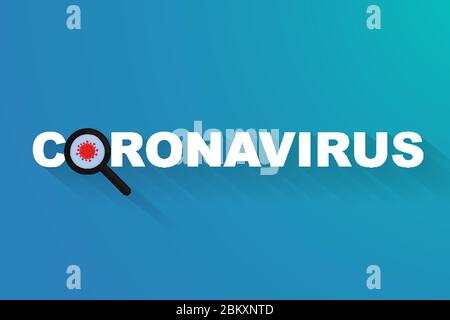 Inschrift COVID-19 auf blauem Hintergrund, Vektor, Illustration, eps-Datei Stock Vektor