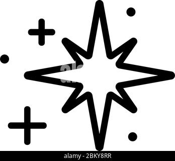 Strahlkraft der achteckigen Stern Symbol Vektor-Umriss Illustration Stock Vektor