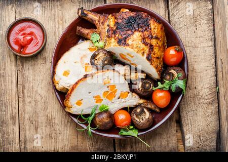 Rippchen mit Grillsoße Stockfoto