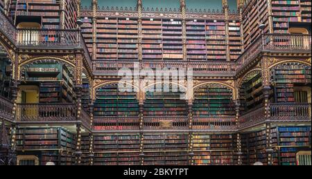 Real Gabinete Portugues de Leitura interior, 1887, Rio de Janeiro, Brasilien Stockfoto