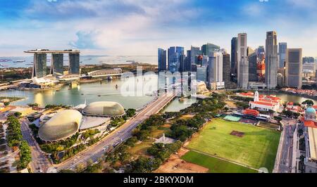 Marina Bay - Singapur Luftaufnahme am Tag Stockfoto