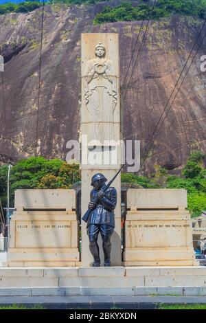 Soldatendenkmal, Pao de Acucar, Rio de Janeiro, Brasilien Stockfoto