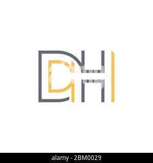 Linie Design Brief DH Moderne Typografie Logo Konzept Vektor Stock Vektor