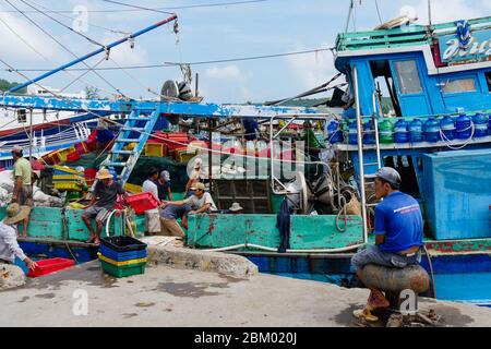 Kiên Giang Fischerhafen, auf der Insel Phu Quoc (Vietnam) Stockfoto