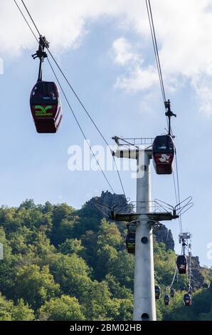 Seilbahn im Bodetal, Thale, Harz, Sachsen-Anhalt, Deutschland, Europa Stockfoto