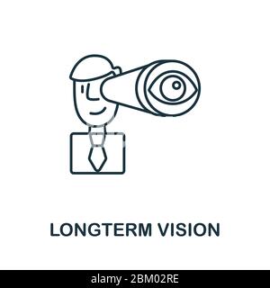 Symbol für langfristige Vision aus der globalen Business Collection. Einfache Linie Langzeit Vision Icon für Vorlagen, Webdesign und Infografiken Stock Vektor
