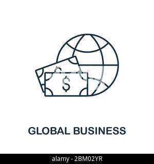 Symbol für globales Geschäft. Einfaches Linienelement Global Business Symbol für Vorlagen, Webdesign und Infografiken Stock Vektor