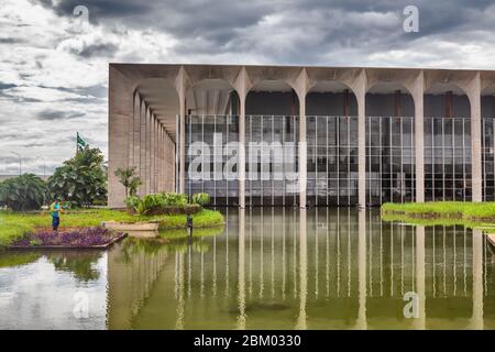 Itamaraty Palast, 1967, Oscar Niemeyer, Brasilia, Brasilien Stockfoto