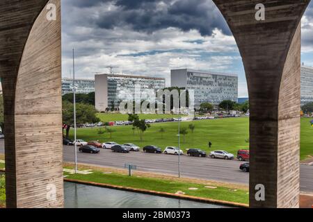 Itamaraty Palast, 1967, Oscar Niemeyer, Brasilia, Brasilien Stockfoto