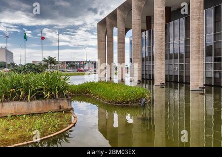 Itamaraty Palast, 1967, Oscar Niemeyer, Brasilia, Brasilien Stockfoto