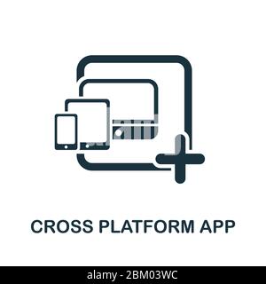 Plattformübergreifendes App-Symbol aus der Sammlung zur Entwicklung mobiler Apps. Einfache Linie Cross Platform App Icon für Vorlagen, Webdesign und Infografiken Stock Vektor