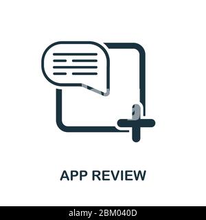 App Review-Symbol aus der Sammlung für die Entwicklung mobiler Apps. Einfache Linie App Review Symbol für Vorlagen, Web-Design und Infografiken Stock Vektor