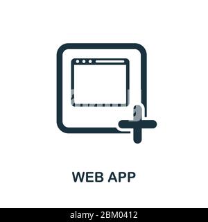 Web App Icon aus der Sammlung zur Entwicklung mobiler Apps. Einfache Linie Web App Symbol für Vorlagen, Web-Design und Infografiken Stock Vektor