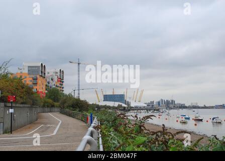 Docklands New Labor Tony Blair Millennium Dome O2 Arena, Peninsula Square, Greenwich Peninsula, London SE10 0DX von Richard Rogers HOK Sport Stockfoto