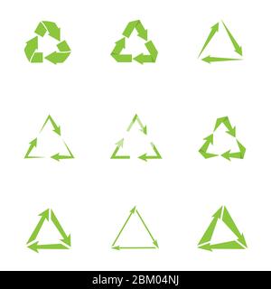 Grüne Recycling-Dreieck-Symbole Stock Vektor