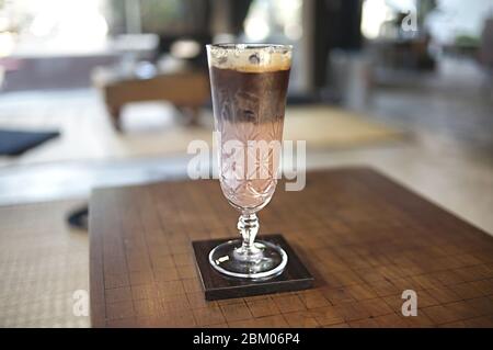 Kaffee und Milch Mousse Rezept Stockfoto