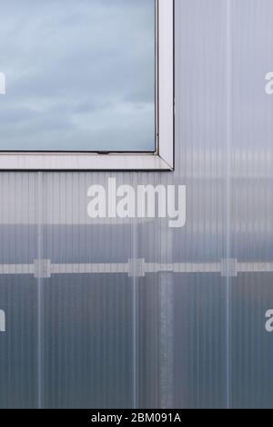 2000S Translucent Polycarbonate Cladding Laban Centre, King Charles Court, Greenwich Peninsula, London SE10 9JF von Herzog & de Meuron Stockfoto