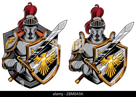 Knights Mascot Symbol Stock Vektor