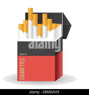 Zigaretten Packung Vektor Illustration isoliert auf weißem Hintergrund Stock Vektor