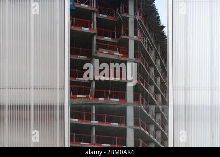 2000S Translucent Polycarbonate Cladding Laban Centre, King Charles Court, Greenwich Peninsula, London SE10 9JF von Herzog & de Meuron Stockfoto