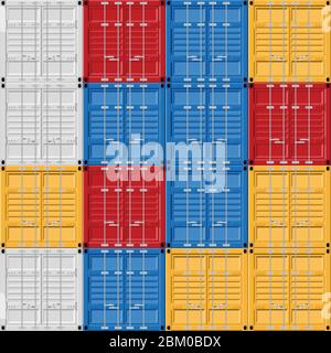 Frachtcontainer Vektor-Illustration isoliert auf weißem Hintergrund. Stock Vektor