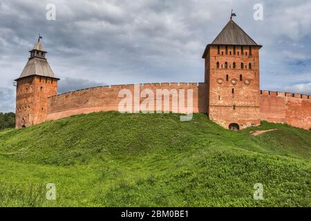 Kremlmauer, 1490er Jahre, Weliky Nowgorod, Russland Stockfoto