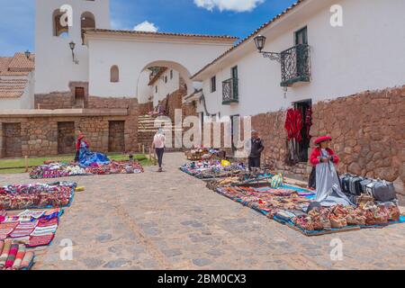 Straßenmarkt, Chinchero, Peru Stockfoto