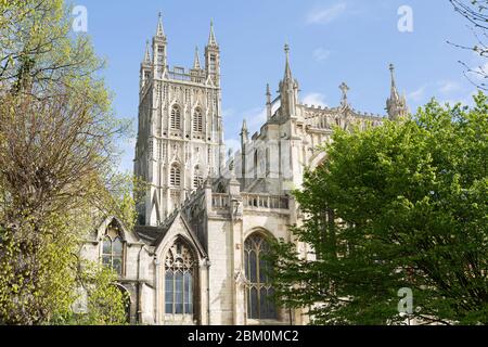 Gloucester Cathedral im Frühjahr, England Stockfoto