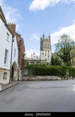 Gloucester Cathedral im Frühjahr, England Stockfoto