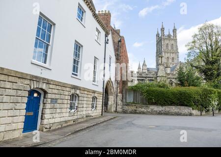 Gloucester Cathedral im Frühjahr, England Stockfoto