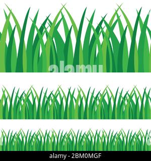 Satz von grünen Gras Vektor-Illustration isoliert auf weißem Hintergrund Stock Vektor