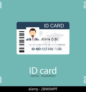 ID-Karte Vektor-Illustration in flacher Form Stock Vektor