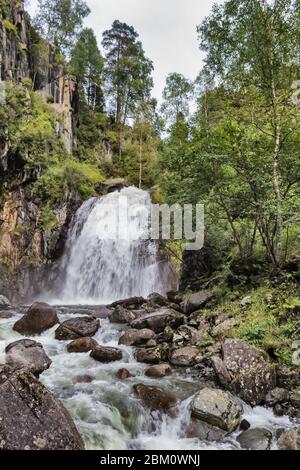 Teletskoje See, Yaylju Dorf, Altai Republik, Russland Stockfoto