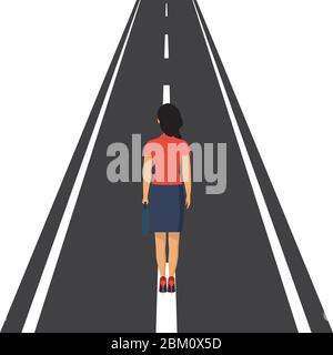 Mensch steht auf Straße Vektor-Konzept. Weiter so. Geschäftsmetapher. Vektorgrafik im flachen Stil. Stock Vektor
