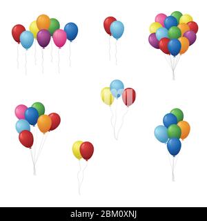 Satz von bunten Ballons Vektor-Illustration. Stock Vektor